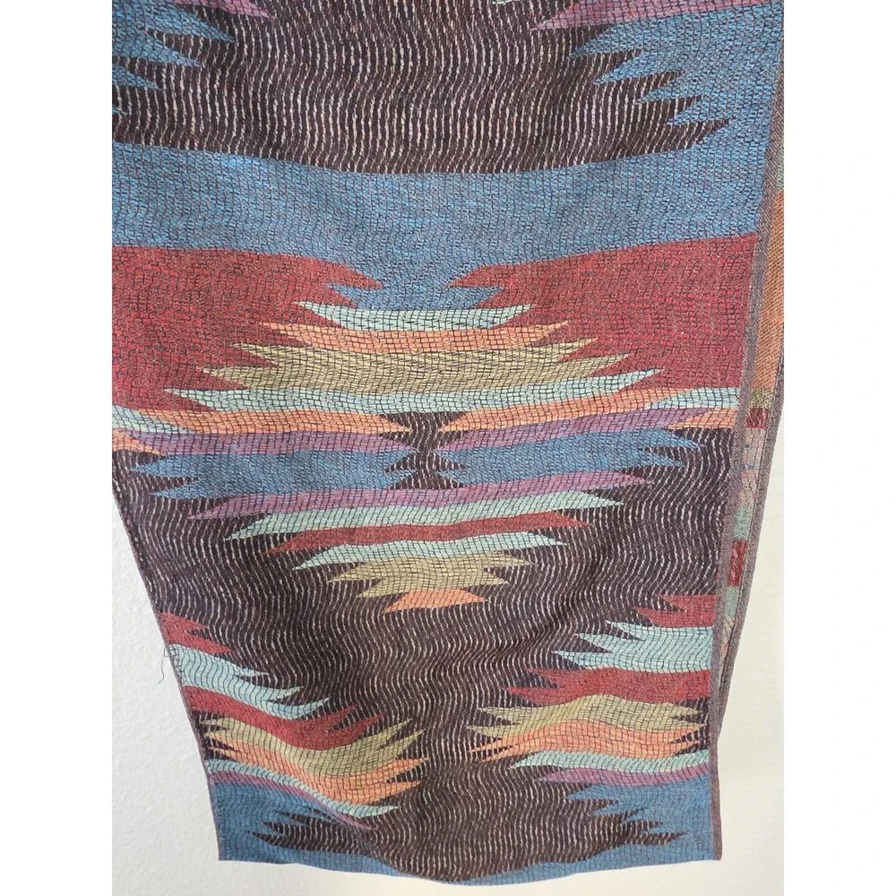 NWT Rapti Fashion Infinity Scarf Wool Silk Multicolor Geometric Boho Wrap Shawl